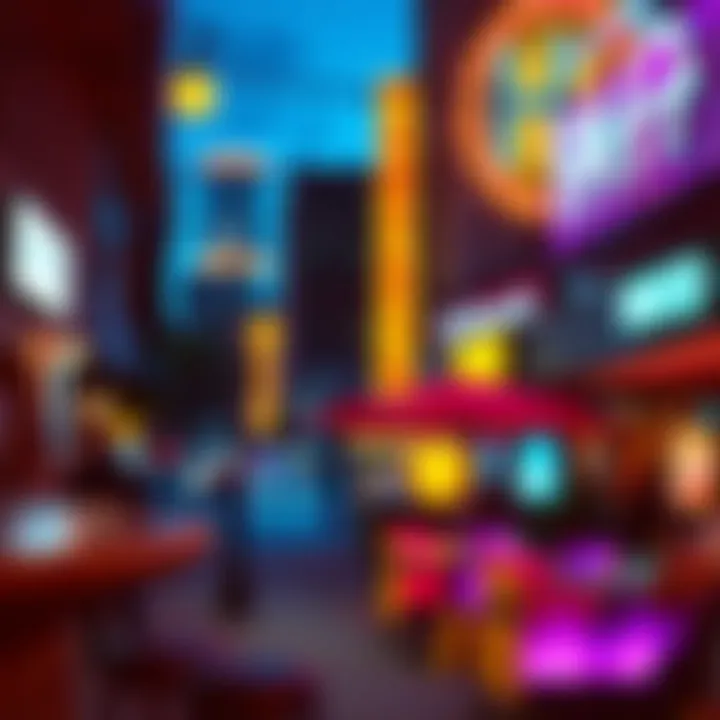 Downtown Nightlife: Vibrant Atmosphere Vibrant nightlife scene in the downtown area