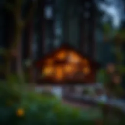 A serene cabin nestled among towering redwoods