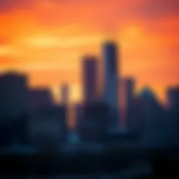 Stunning skyline view of Chicago at sunset