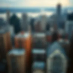 Aerial view of New York City showcasing diverse free market apartment buildings