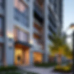 Elegant exterior view of Garden Park Apartments showcasing modern architectural design