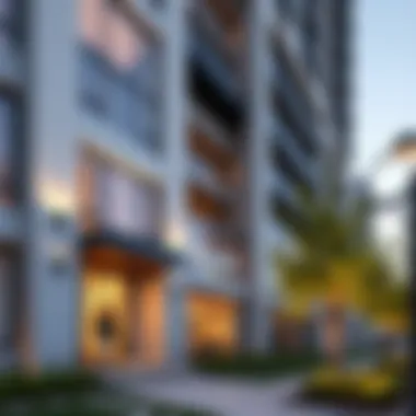 Elegant exterior view of Garden Park Apartments showcasing modern architectural design