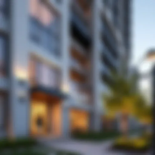 Elegant exterior view of Garden Park Apartments showcasing modern architectural design