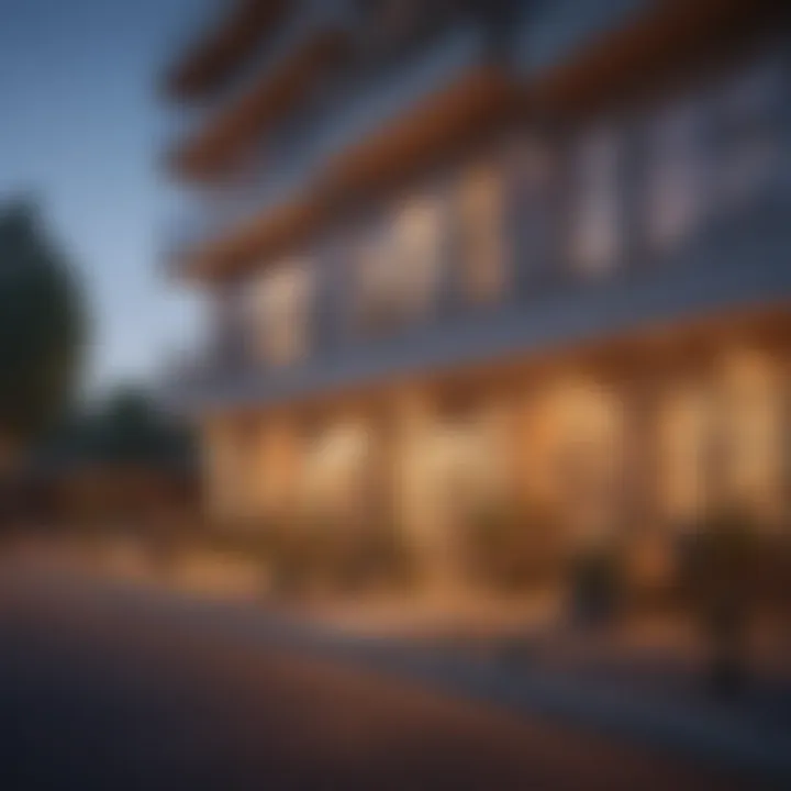 A vibrant neighborhood surrounding heritage apartments, highlighting community living