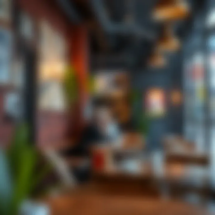 Trendy Café Atmosphere Café scene in a trendy Denver neighborhood filled with local art