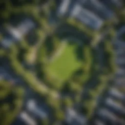 Aerial view of Kingman Park showcasing its layout and greenery