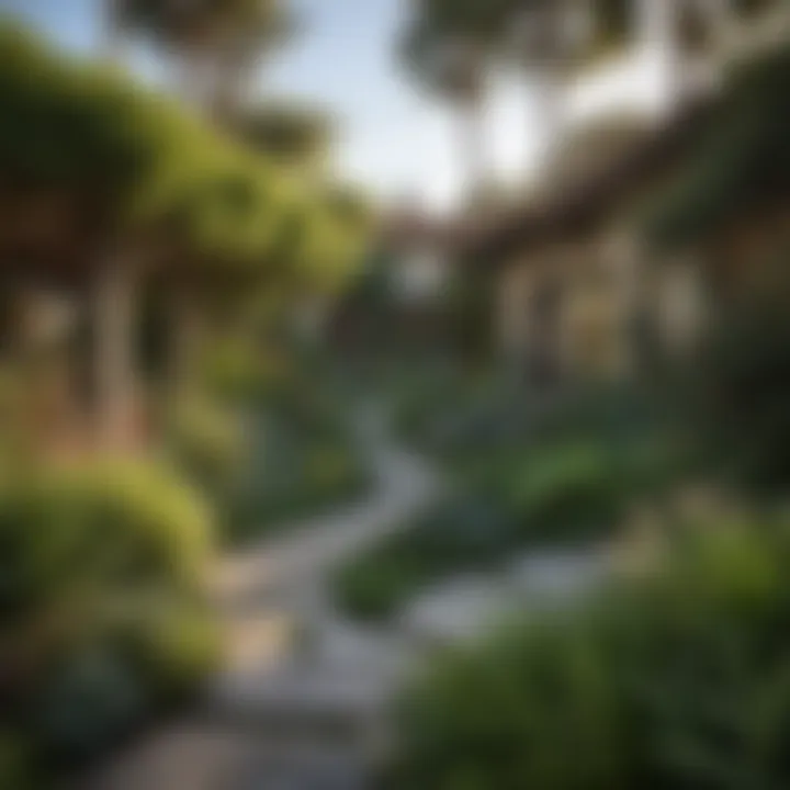 Beautiful garden surrounding La Jolla rentals