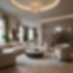 Elegant modern living room in a luxury duplex
