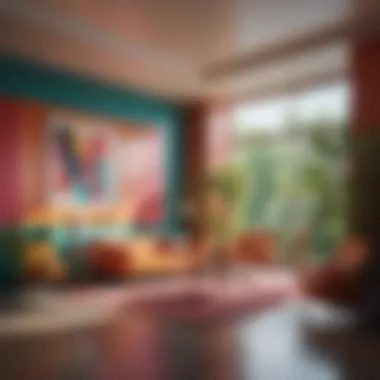 Colorful mid-century modern decor elements in a stylish interior