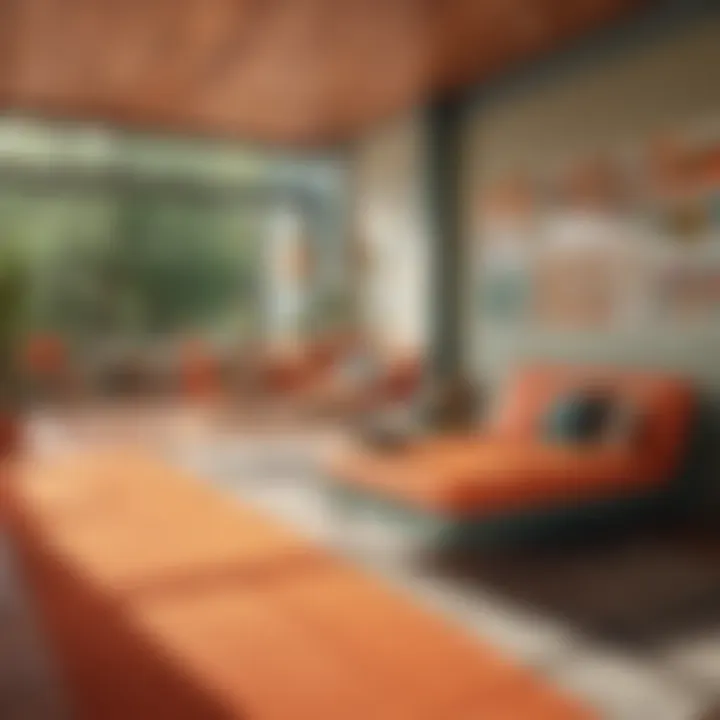 A palette of vibrant colors inspired by mid-century modern design