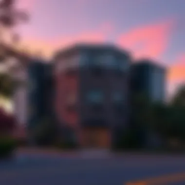 Exterior view of an affordable apartment building in Atlanta