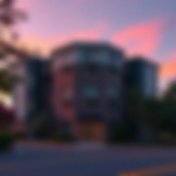 Exterior view of an affordable apartment building in Atlanta