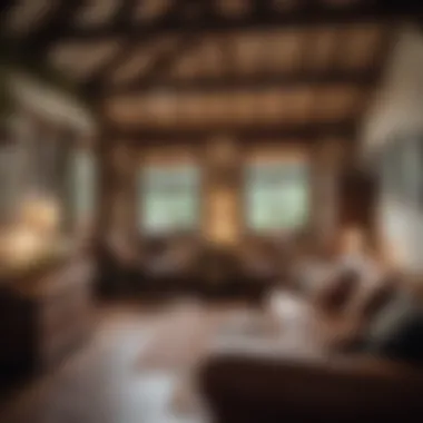 Cozy interior of a rental cottage showcasing unique decor