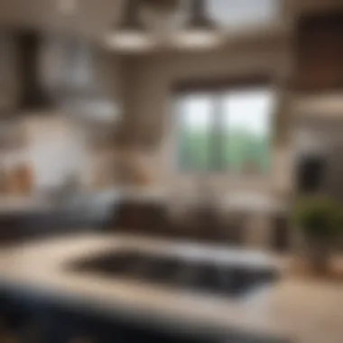 Modern kitchen area highlighting shared amenities