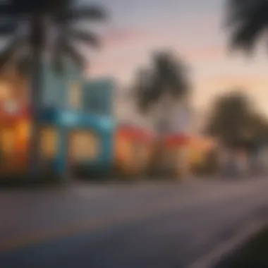 Vibrant view of a Miami neighborhood with rental signs