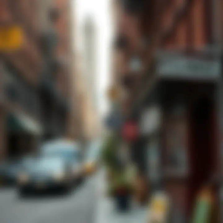 A vibrant neighborhood street scene in New York City