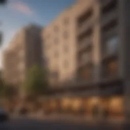 A stunning view of The Alamo Apartments showcasing modern architecture.