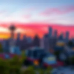 A vibrant Seattle skyline showcasing modern architecture and residential areas.