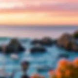 Scenic view of La Jolla Cove at sunset