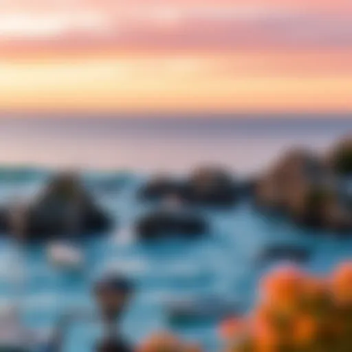 Scenic view of La Jolla Cove at sunset