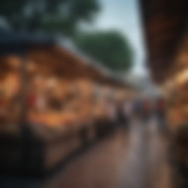 A bustling local market scene in San Antonio reflecting the community spirit