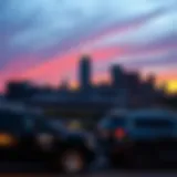 Stunning skyline of downtown Austin at sunset