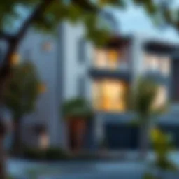 Modern exterior design of a townhome in West Hills