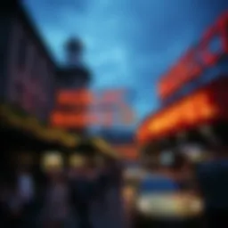 A scenic view of Seattle's Pike Place Market bustling with activity