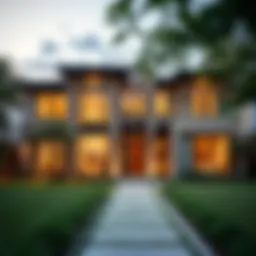 Luxurious home exterior showcasing modern architectural design in an upscale Austin neighborhood