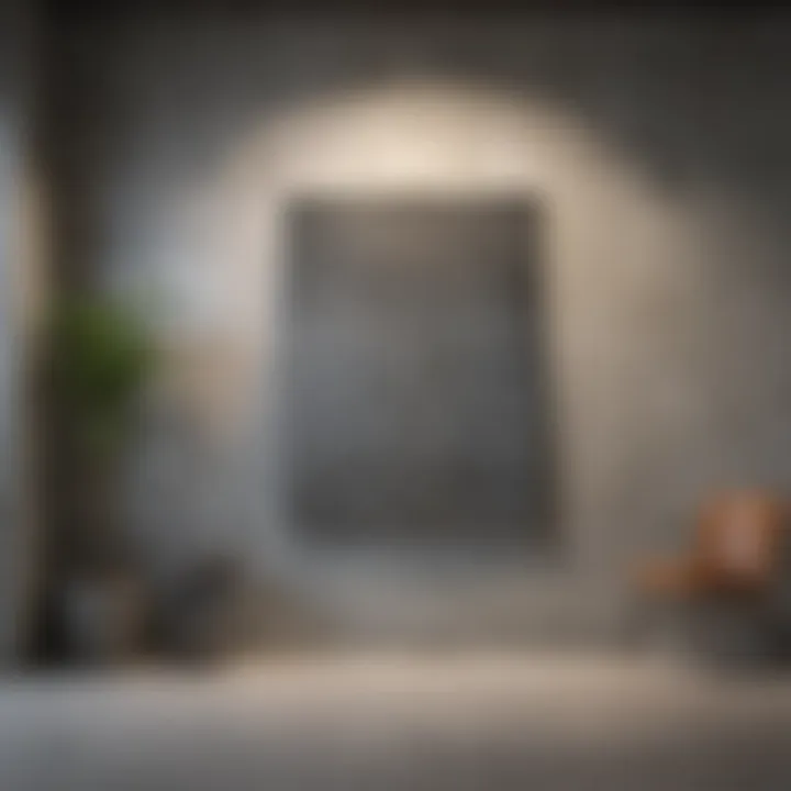 Concrete wall with different picture hanging methods