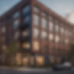 Stunning exterior view of Homan Square Apartments showcasing modern architecture