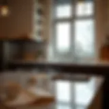 Detailed view of a sanitized kitchen countertop