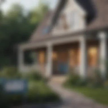 A house with a 'For Rent' sign in front