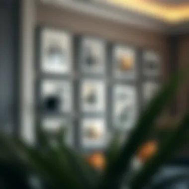 Showcasing Art: An Elegant Wall Arrangement Elegant wall arrangement with multiple frames showcasing art
