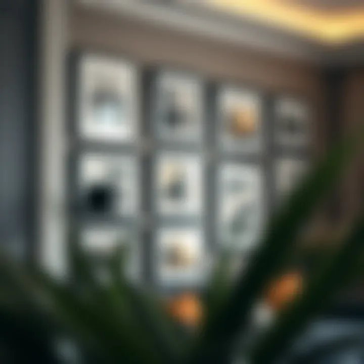 Showcasing Art: An Elegant Wall Arrangement Elegant wall arrangement with multiple frames showcasing art