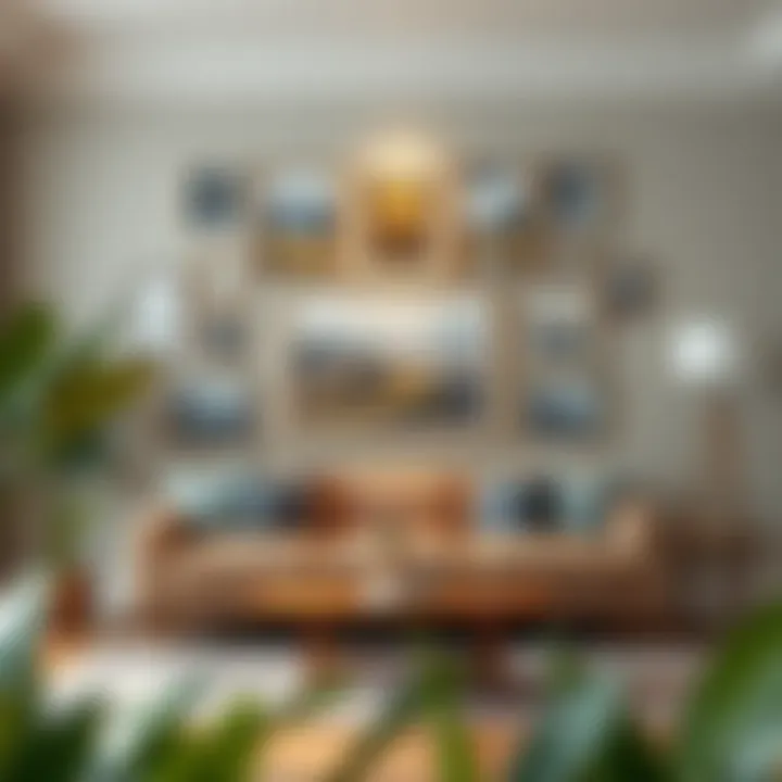 Creating a Focal Point with Stylish Picture Arrangements Stylish arrangement of pictures creating a focal point in a room