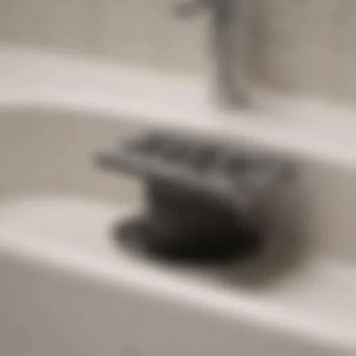 Visual representation of a clogged tub drain