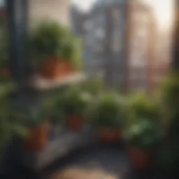 Lush container garden on a balcony