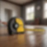 Measuring a room with a tape measure