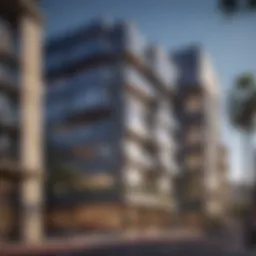 Elegant facade of Hyde Apartments showcasing modern design