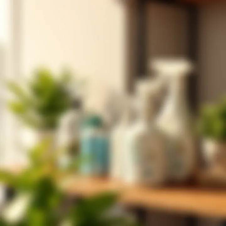 Eco-friendly cleaning products displayed on a shelf