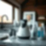 Sleek modern cleaning gadgets on a countertop
