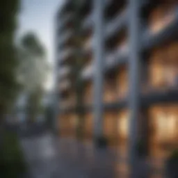Modern apartment building showcasing rental potential