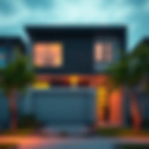 A modern rental property exterior showcasing curb appeal