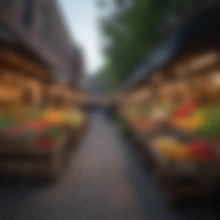 Vibrant local market showcasing fresh produce and goods