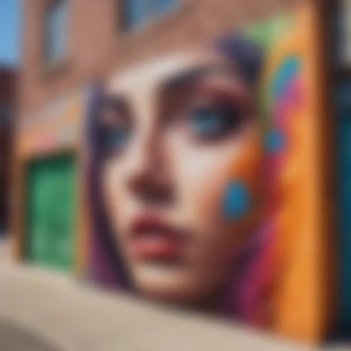 Colorful street art reflecting the vibrant culture of Denver in a bustling neighborhood