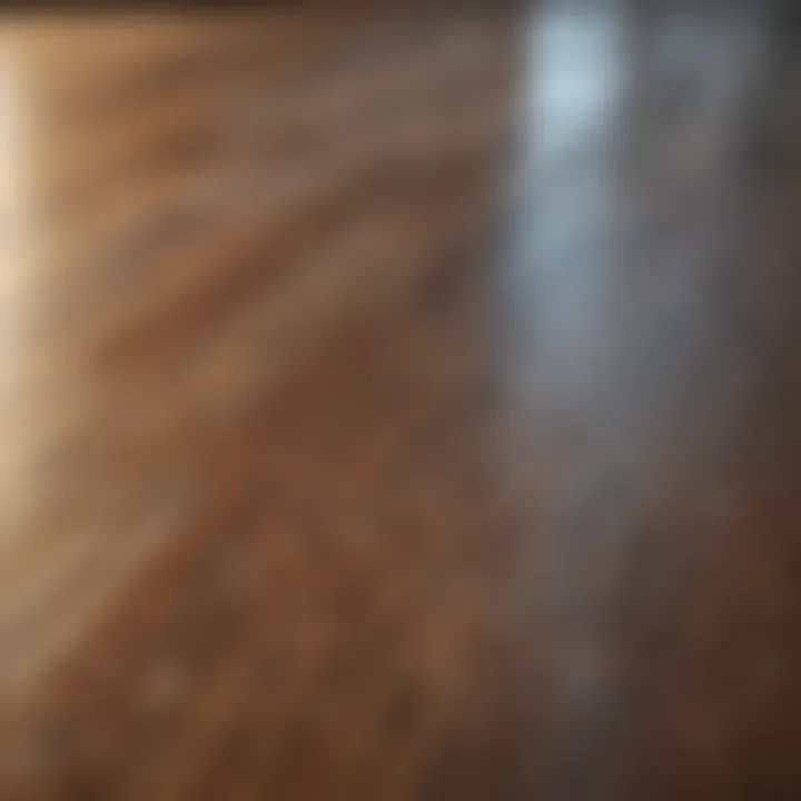 Close-up view of sparkling laminate floor reflecting light