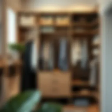 Aesthetic arrangement of clothing and accessories in a closet