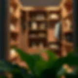 Elegant closet organization with stylish shelving units