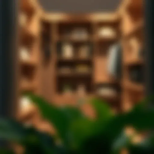 Elegant closet organization with stylish shelving units